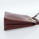 Salvatore Ferragamo Gancini Hand Bag Leather 2way Bordeaux Gold Auth 185652A-4