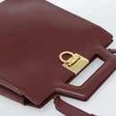 Salvatore Ferragamo Gancini Hand Bag Leather 2way Bordeaux Gold Auth 185652A-6