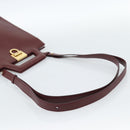 Salvatore Ferragamo Gancini Hand Bag Leather 2way Bordeaux Gold Auth 185652A-8