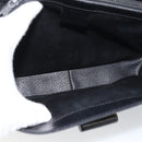 CELINE Macadam Canvas Circle Hand Bag PVC Leather Black Gold Auth 185653A-16