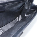 CELINE Macadam Canvas Circle Hand Bag PVC Leather Black Gold Auth 185653A-17