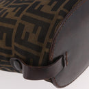 FENDI Zucca Canvas Hand Bag Black Brown Auth 185654-12