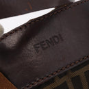 FENDI Zucca Canvas Hand Bag Black Brown Auth 185654-14
