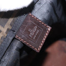 FENDI Zucca Canvas Hand Bag Black Brown Auth 185654-15