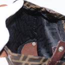FENDI Zucca Canvas Hand Bag Black Brown Auth 185654-18