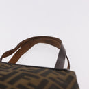 FENDI Zucca Canvas Hand Bag Black Brown Auth 185654-8
