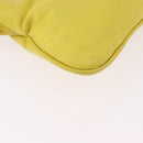 FENDI Mamma Baguette Shoulder Bag Leather Yellow Silver Auth 185657-15