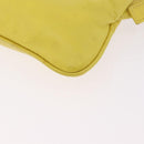 FENDI Mamma Baguette Shoulder Bag Leather Yellow Silver Auth 185657-16