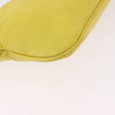FENDI Mamma Baguette Shoulder Bag Leather Yellow Silver Auth 185657-17
