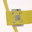 FENDI Mamma Baguette Shoulder Bag Leather Yellow Silver Auth 185657-20