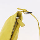FENDI Mamma Baguette Shoulder Bag Leather Yellow Silver Auth 185657-10