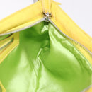 FENDI Mamma Baguette Shoulder Bag Leather Yellow Silver Auth 185657-22