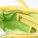 FENDI Mamma Baguette Shoulder Bag Leather Yellow Silver Auth 185657-24