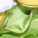 FENDI Mamma Baguette Shoulder Bag Leather Yellow Silver Auth 185657-25