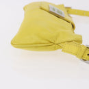 FENDI Mamma Baguette Shoulder Bag Leather Yellow Silver Auth 185657-3