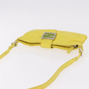FENDI Mamma Baguette Shoulder Bag Leather Yellow Silver Auth 185657-6