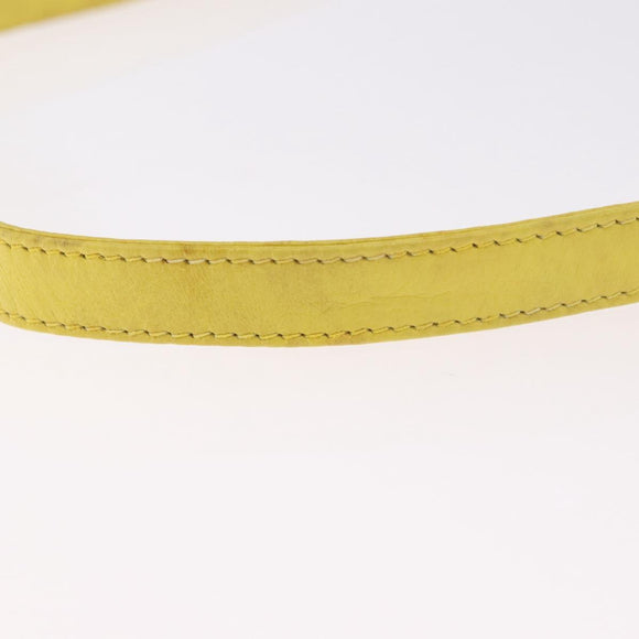 FENDI Mamma Baguette Shoulder Bag Leather Yellow Silver Auth 185657