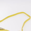 FENDI Mamma Baguette Shoulder Bag Leather Yellow Silver Auth 185657-14