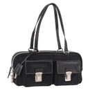PRADA Shoulder Bag Nylon Black Silver Auth 185658SAM-1