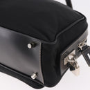 PRADA Shoulder Bag Nylon Black Silver Auth 185658SAM-18