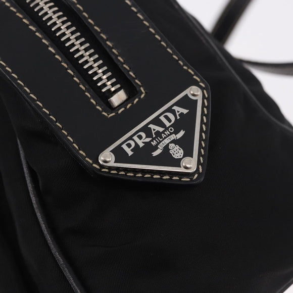 PRADA Shoulder Bag Nylon Black Silver Auth 185658SAM