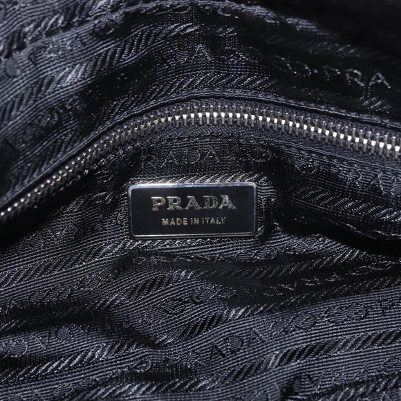 PRADA Shoulder Bag Nylon Black Silver Auth 185658SAM