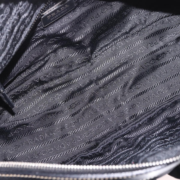 PRADA Shoulder Bag Nylon Black Silver Auth 185658SAM