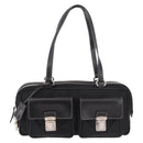 PRADA Shoulder Bag Nylon Black Silver Auth 185658SAM-13
