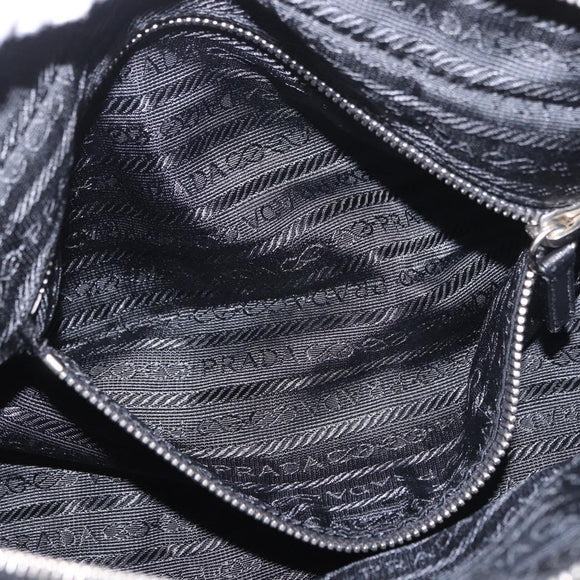 PRADA Shoulder Bag Nylon Black Silver Auth 185658SAM