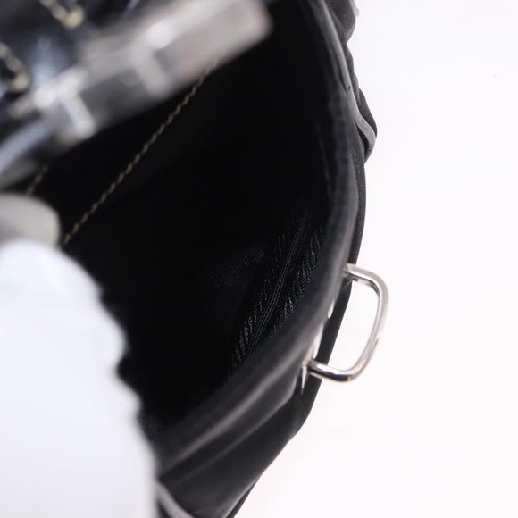 PRADA Shoulder Bag Nylon Black Silver Auth 185658SAM