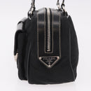 PRADA Shoulder Bag Nylon Black Silver Auth 185658SAM-3