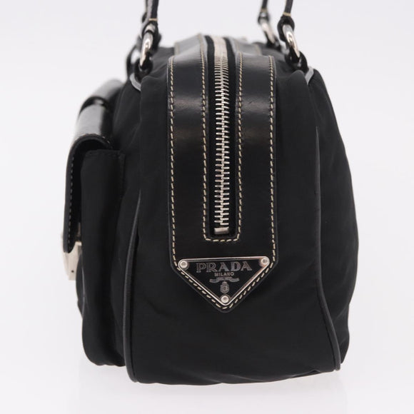 PRADA Shoulder Bag Nylon Black Silver Auth 185658SAM