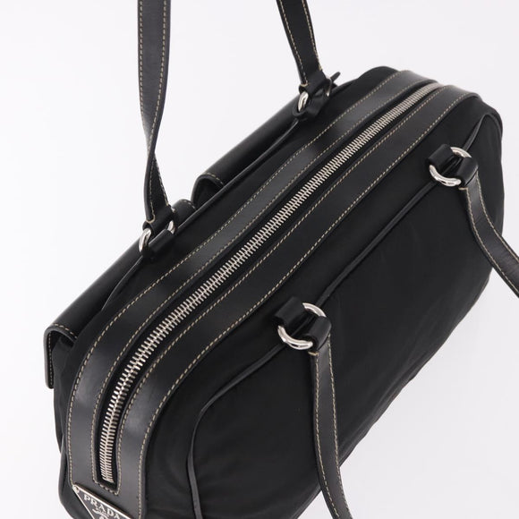 PRADA Shoulder Bag Nylon Black Silver Auth 185658SAM