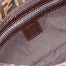 FENDI Zucca Canvas Mamma Baguette Shoulder Bag Black Brown Auth 185659SAM-15