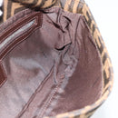 FENDI Zucca Canvas Mamma Baguette Shoulder Bag Black Brown Auth 185659SAM-17