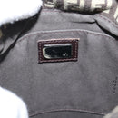FENDI Zucchino Canvas Shoulder Bag Brown Silver Auth 185660-19