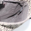 FENDI Zucchino Canvas Shoulder Bag Brown Silver Auth 185660-20