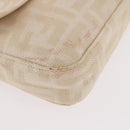 FENDI Zucca Canvas Mamma Baguette Shoulder Bag Beige Silver Auth 185664A-9