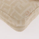 FENDI Zucca Canvas Mamma Baguette Shoulder Bag Beige Silver Auth 185664A-14