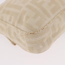FENDI Zucca Canvas Mamma Baguette Shoulder Bag Beige Silver Auth 185664A-15