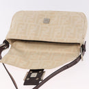 FENDI Zucca Canvas Mamma Baguette Shoulder Bag Beige Silver Auth 185664A-10