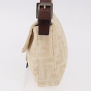 FENDI Zucca Canvas Mamma Baguette Shoulder Bag Beige Silver Auth 185664A-3