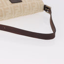 FENDI Zucca Canvas Mamma Baguette Shoulder Bag Beige Silver Auth 185664A-7