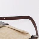 FENDI Zucca Canvas Mamma Baguette Shoulder Bag Beige Silver Auth 185664A-8
