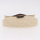 FENDI Zucca Canvas Mamma Baguette Shoulder Bag Beige Silver Auth 185664A-5