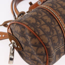 Christian Dior Trotter Canvas Romantic Chain Bag PVC Brown Silver Auth 185666SAM-10