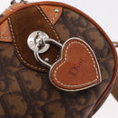 Christian Dior Trotter Canvas Romantic Chain Bag PVC Brown Silver Auth 185666SAM-14