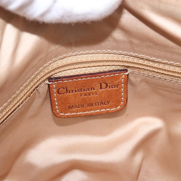 Christian Dior Trotter Canvas Romantic Chain Bag PVC Brown Silver Auth 185666SAM