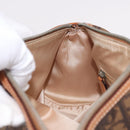 Christian Dior Trotter Canvas Romantic Chain Bag PVC Brown Silver Auth 185666SAM-21
