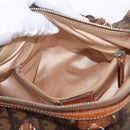 Christian Dior Trotter Canvas Romantic Chain Bag PVC Brown Silver Auth 185666SAM-23